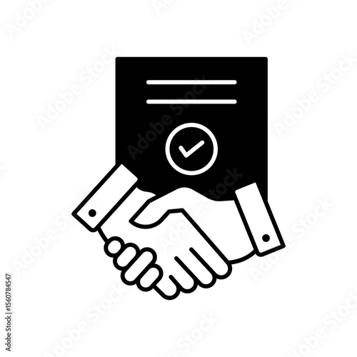 Business Contract Agreement Solid Icon