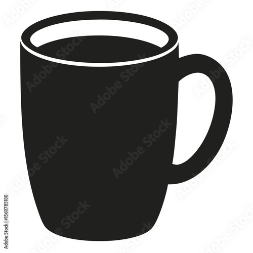 Simple Black Coffee Mug Illustration