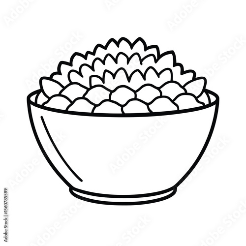 corn flakes line art vector illustration