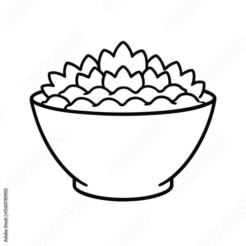 corn flakes line art vector illustration