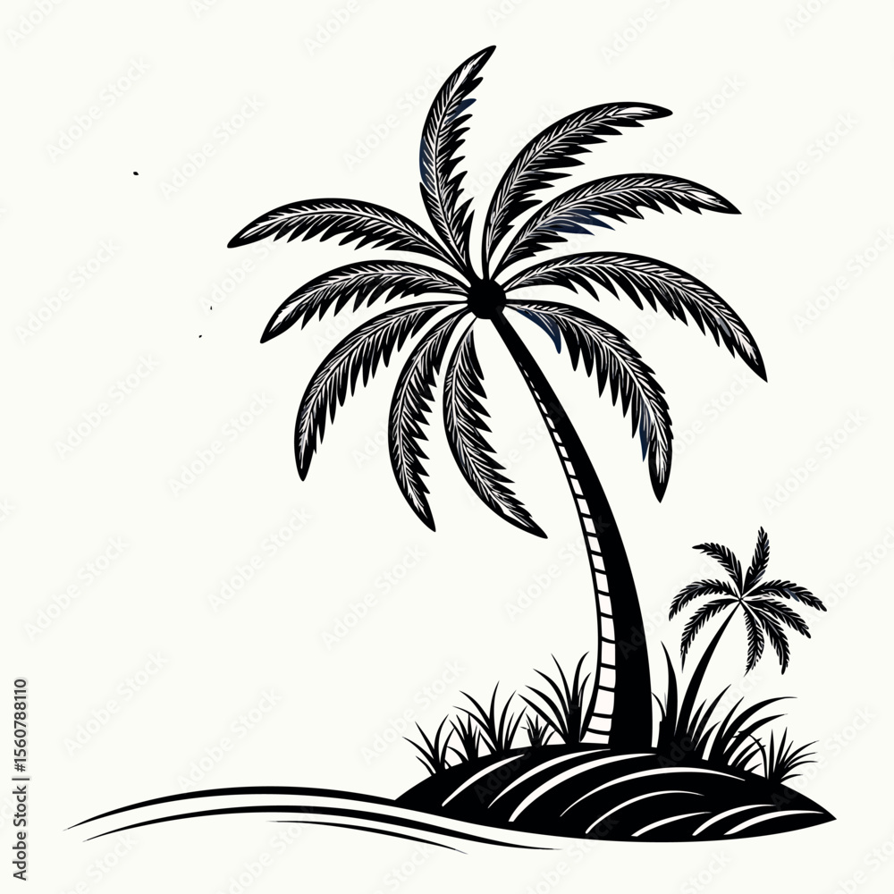 palm tree silhouette vector icon palm tree silhouette vector icon