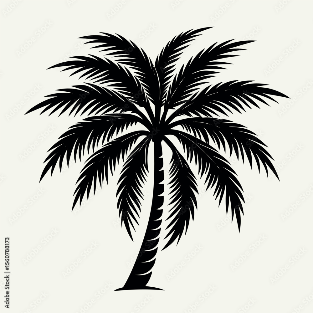 Obraz premium palm tree silhouette vector icon