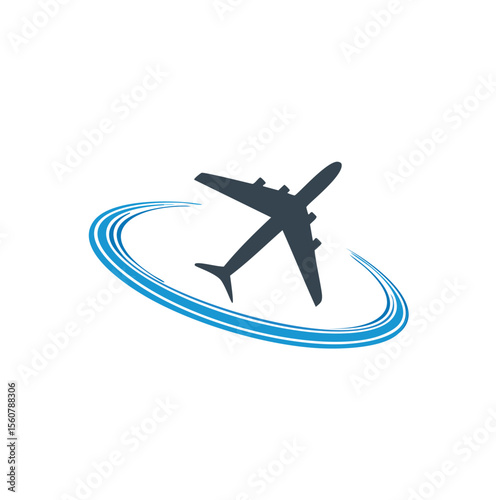 Dark airplane flying