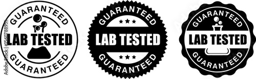 Lab Tested Label Seal – Vector Design for Certified Product Packaging and Testing Assurance