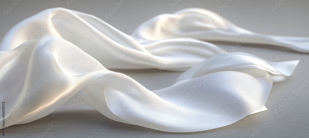 Obraz premium Silky Way Embrace the Elegance of Delicate Fabric Movement and Luxurious Textures in Drapes