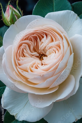 Close-Up of Pale Peach Rose Bloom

