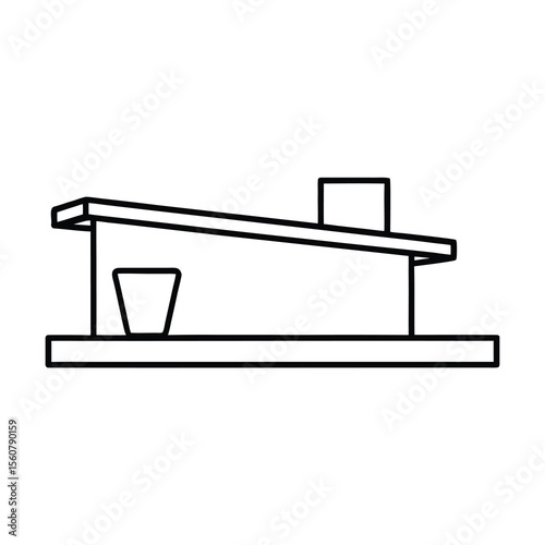 modern wall shelve sketch vector design art