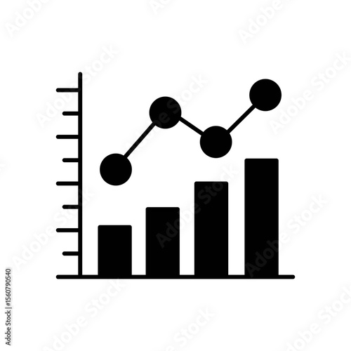 Bar Chart Data Analysis Solid Icon