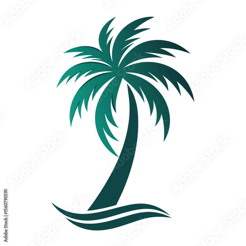 Palm Tree Vector Icon - Tropical Summer Beach Symbol
