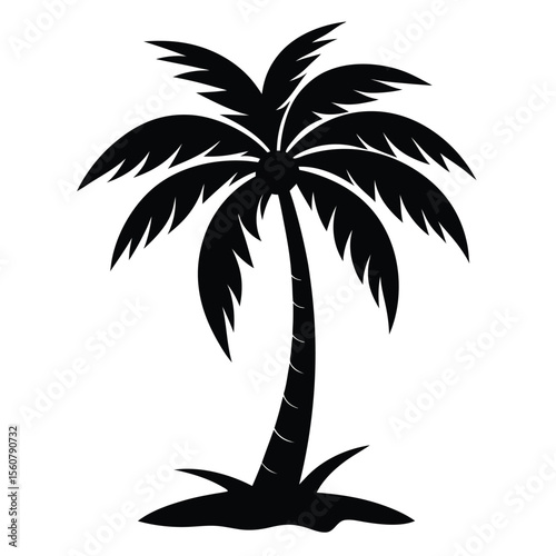 Palm Tree Vector Icon – Tropical Vacation Symbol in Minimal Style