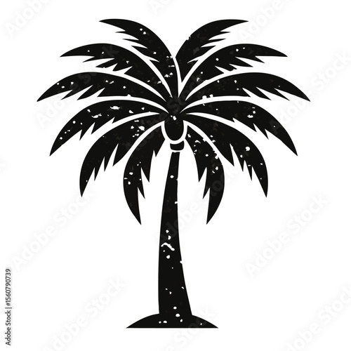 Flat Design Palm Tree and Tropical Leaf Icons
