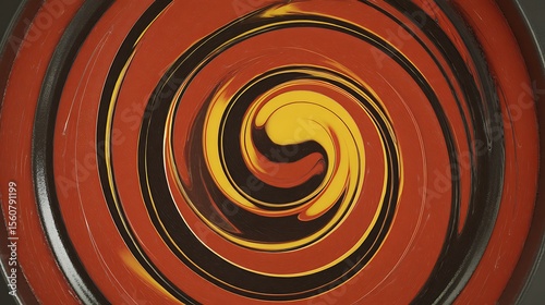 Swirling paint colors in a circular pattern