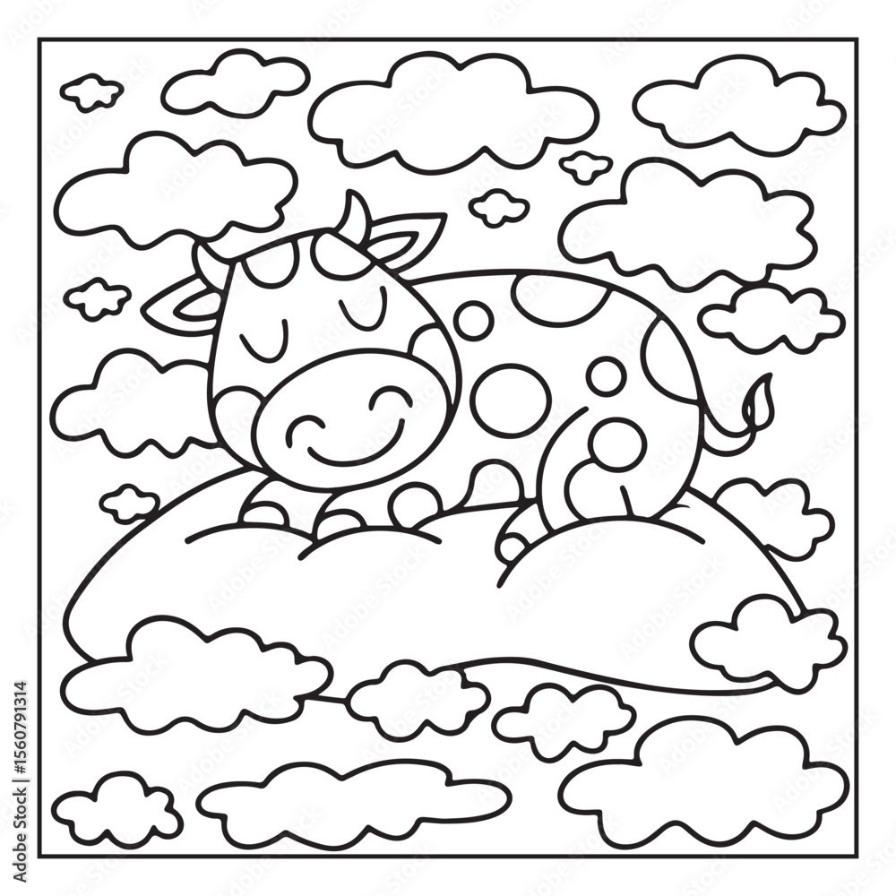 Fototapeta premium Cute Farm Animal Coloring Pages for Kids – Bold and Easy Line Art Printables