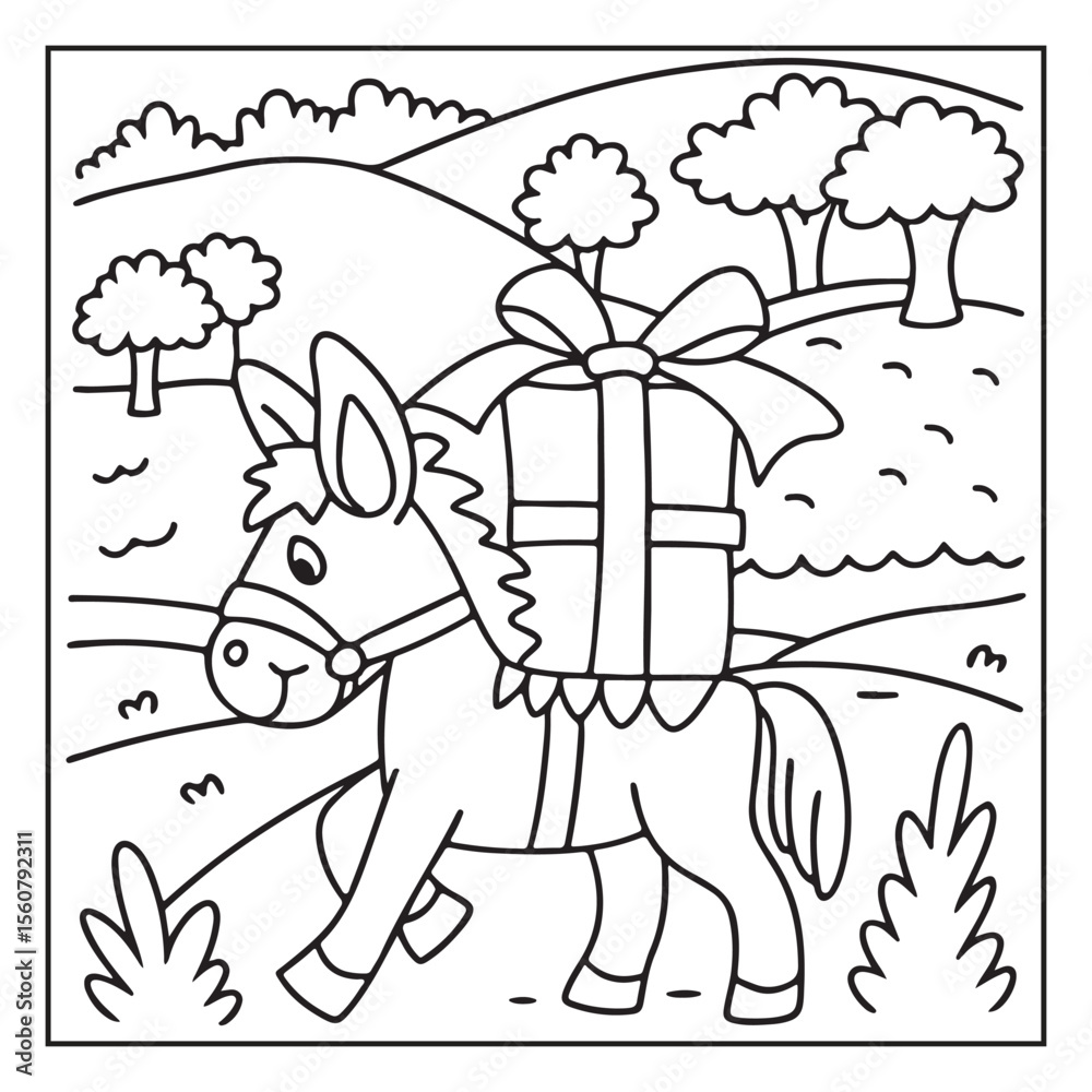 Fototapeta premium Cute Farm Animal Coloring Pages for Kids – Bold and Easy Line Art Printables