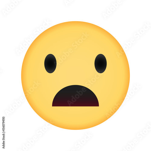 Shocked face emoji with wide open mouth