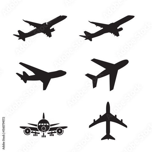 set of airplane silhouettes