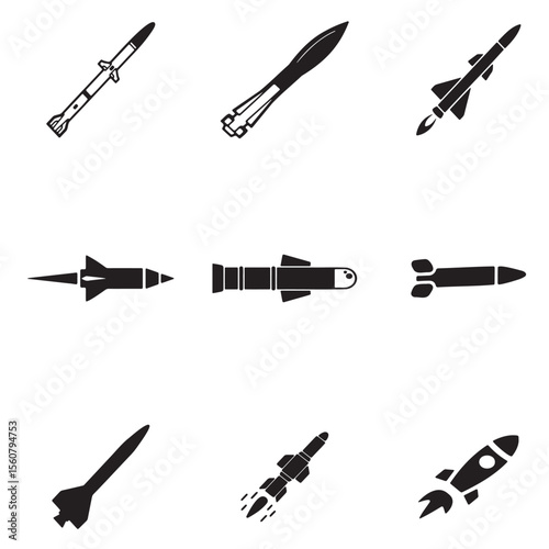 vector set of missile icons