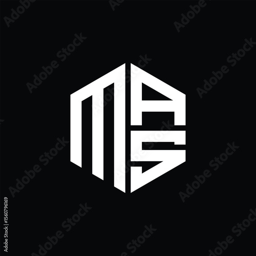 MAS logo MAS icon MAS monogram MAS letter minimalist Circle flat Unique modern abstract logo design.