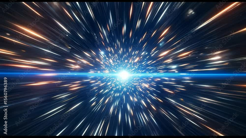 a colorful hyperspace hole cinematic light speed flight animation Nebula for sci-fi backgrounds