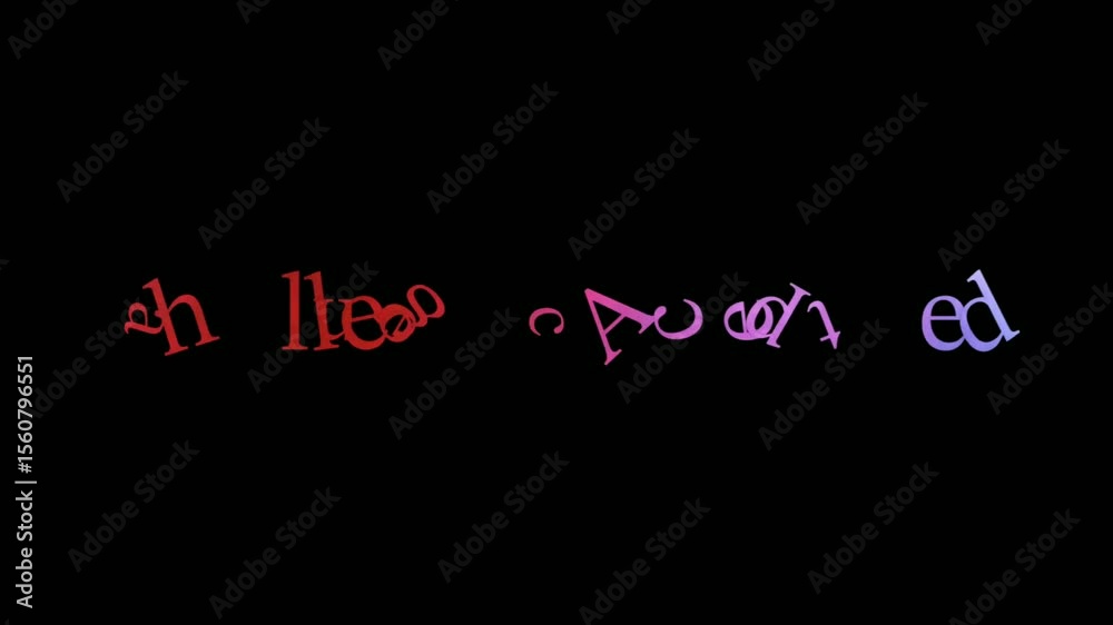 Animated text displaying the phrase of Challenge Accepted on a black background. The red pink and purple letters appear scatter converge shimmer then break apart and repeat in a dynamic loop.