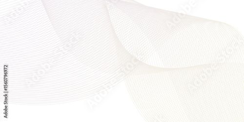 Flowing wave pattern gradient smooth curve shape isolated on transparent background. Technology , science lines flow and motion energy blend.	