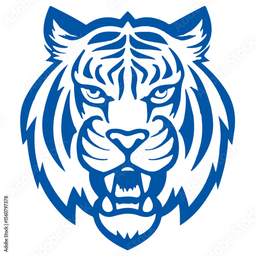 Tiger head vector illustration with tribal and mascot style