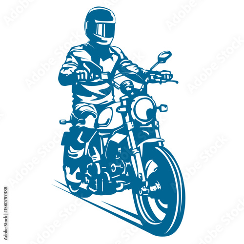 Silhouette of a fast red motorcycle isolated on white background
