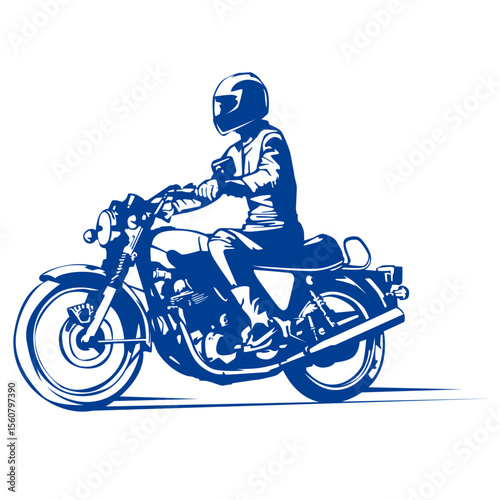 Silhouette of a fast red motorcycle isolated on white background
