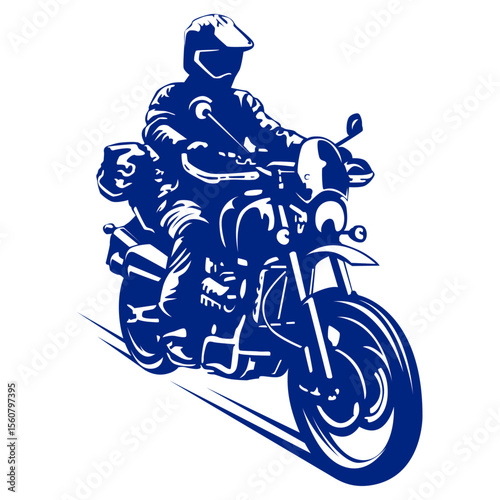 Silhouette of a fast red motorcycle isolated on white background