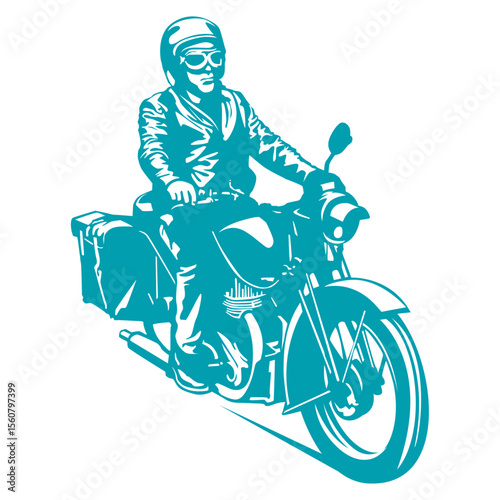 Silhouette of a fast red motorcycle isolated on white background