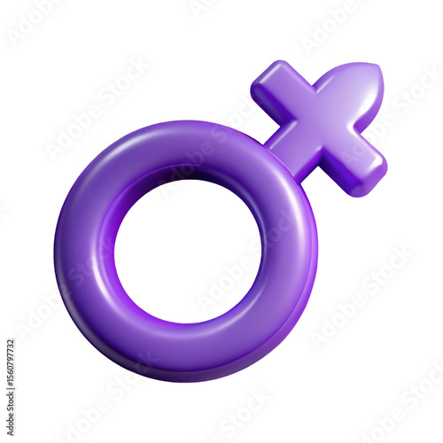 A sleek purple female symbol design element ideal for branding projects related to women, feminism, or gender identity with modern visual appeal.