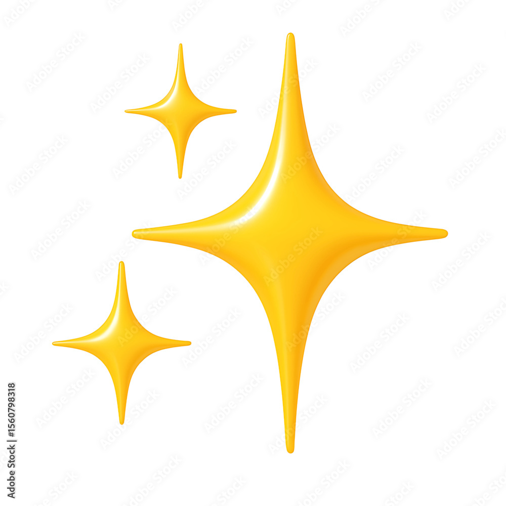 Golden star shapes shine brightly against a clean white backdrop, perfect for adding a pop of elegance to designs.