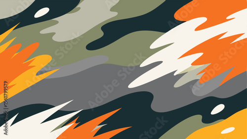 Abstract organic shapes composition with a modern color palette for design projects