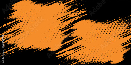 orange black brush pattern wrap car sticker banner abstract sporty lines black orange grunge color combination. eps 10.