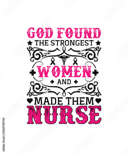 Pink & Black Nurse Topography Design, EPS, VECTOR
