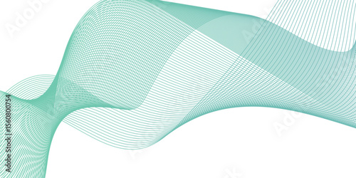 Flowing wave pattern gradient smooth curve shape isolated on transparent background. Technology , science lines flow and motion energy blend.	