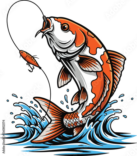 Vector illustration of a tropical fish in an aquarium, perfect for designs featuring marine life or underwater nature scenes