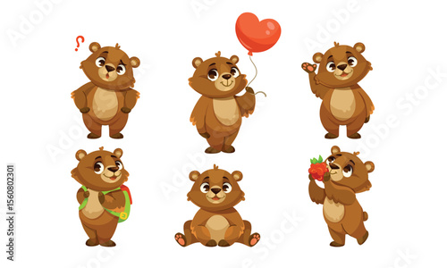 Charming Pixel Art Bears Featuring a Variety of Expressions and Fun Props to Enjoy