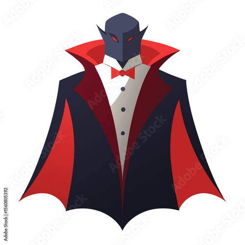 Vampire Cape Vector Illustration ? Cartoon, Clipart and Line Art Design for Halloween Prints.eps