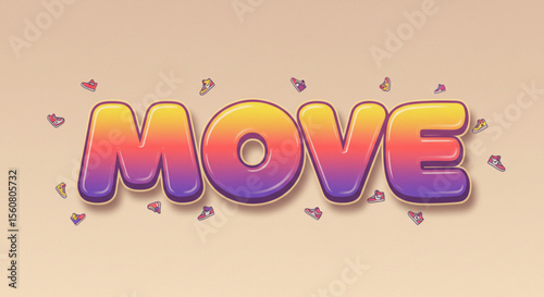 Vibrant Gradient MOVE Text Effect  Fun, Playful Typography Design