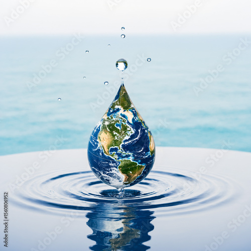 water droplet shaped like e...