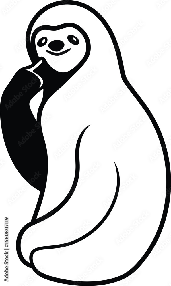 Obraz premium black and white cartoon illustration of a bear