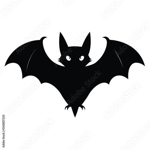 Cute Black Bat Illustration