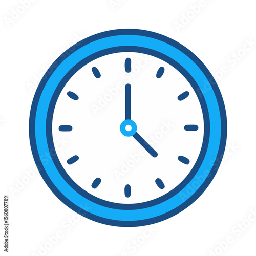 Blue Clock Icon ,blue clock isolated on white