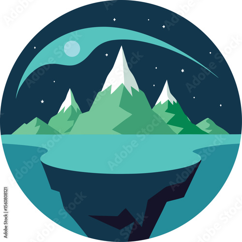 Night Sky with Mountain Reflection