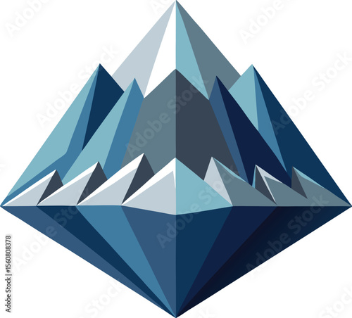 geometric Blue Mountain Diamond