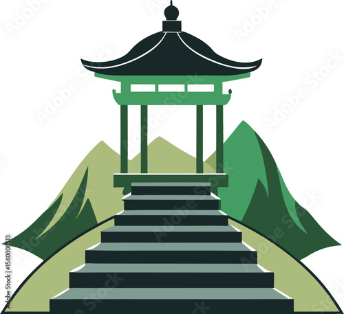 Asian Pagoda on Green Hill