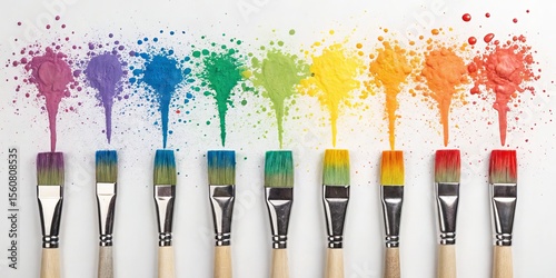 Rainbow Paintbrush Splatter...
