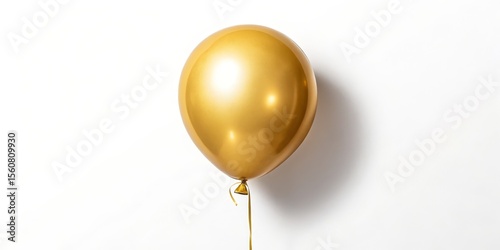 Single Gold Balloon on Whit...