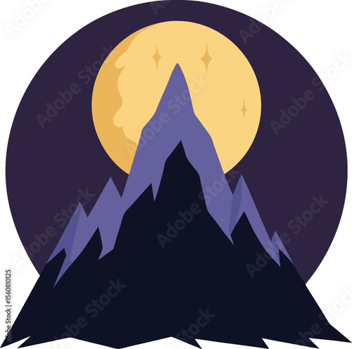 Night Sky Behind Purple Mountain